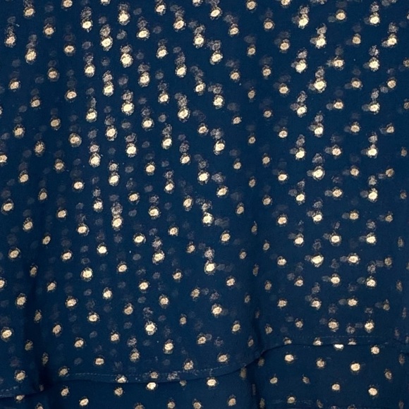 Show Me Your Mumu Candice Blue & Gold Polka Dot Crop Top Size Medium - Picture 6 of 10